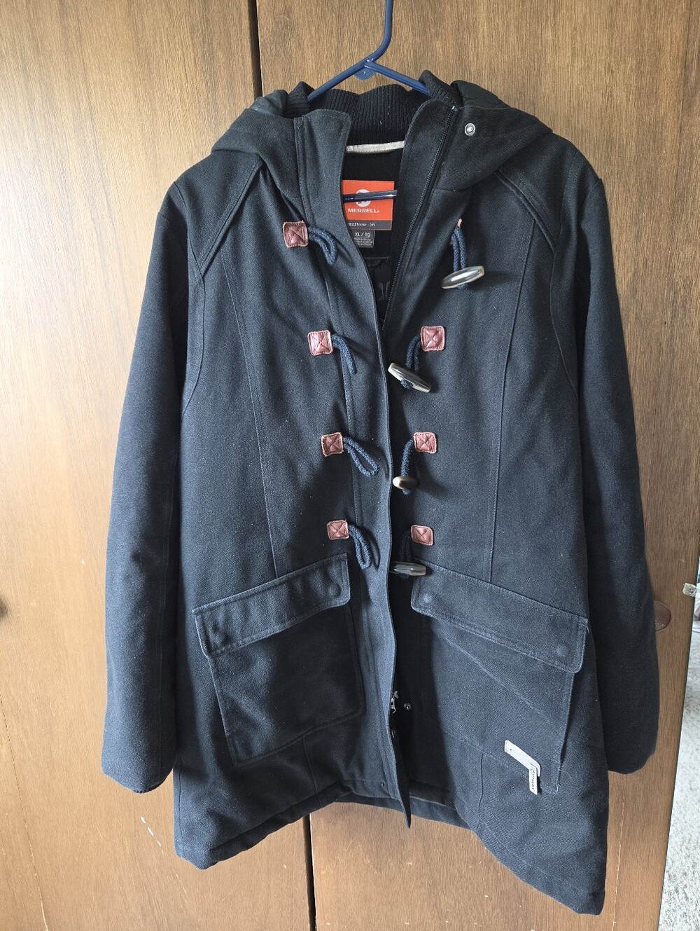 Merrell Womens Black Hooded Toggle Coat Jacket Select Warm Dry - XL
